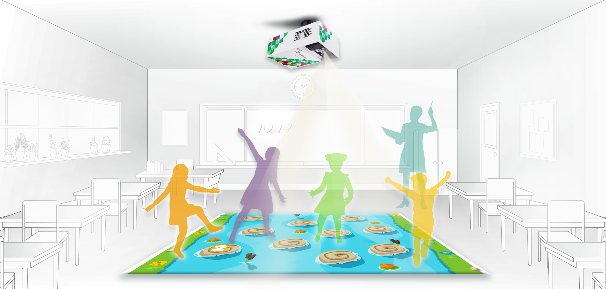 pantalla interactiva con juegos